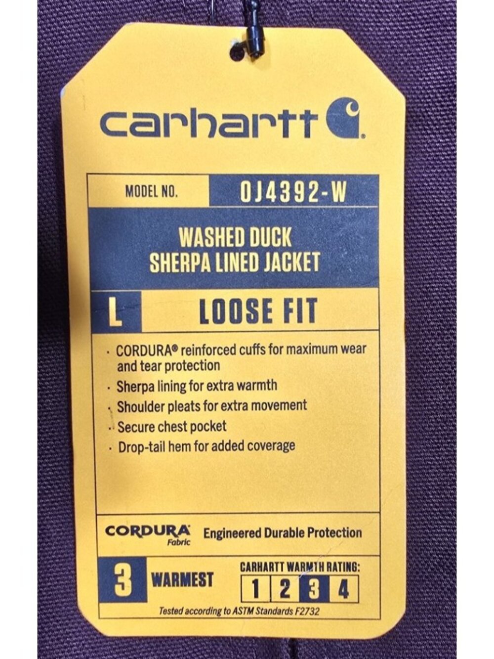 Carhartt Full Zip Duck Canvas Hooded Sherpa Lined Work Coat Jacket Women's L New - Picture 4 of 16